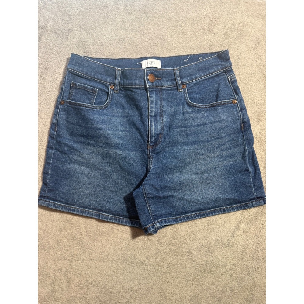 Loft Outlet Womens Size 6 Medium Wash High Rise Denim Jean Shorts 4 Inch Inseam